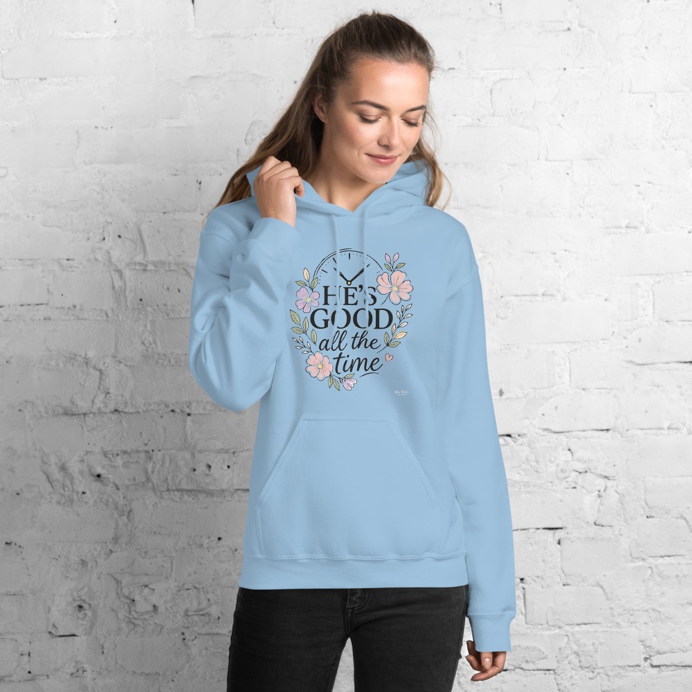 He's Good Flower Hoodie
