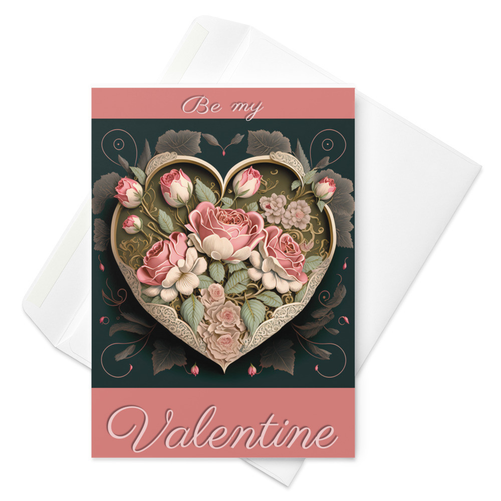 Flowers in my Heart Valentine card