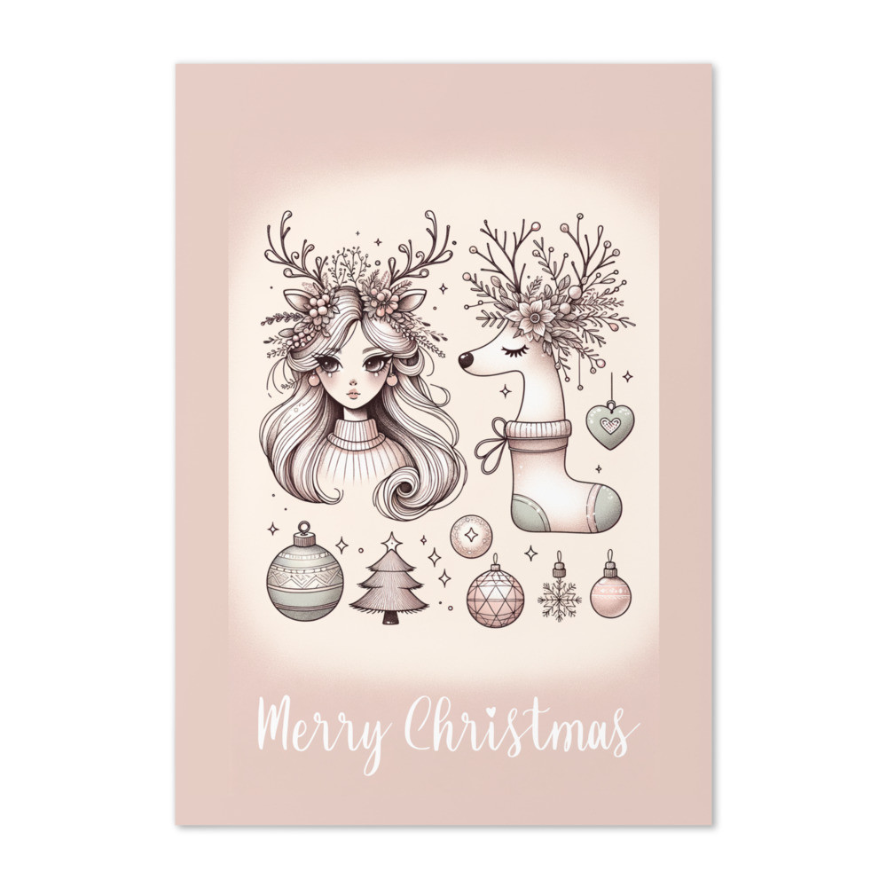 Merry Christmas Boho soft card