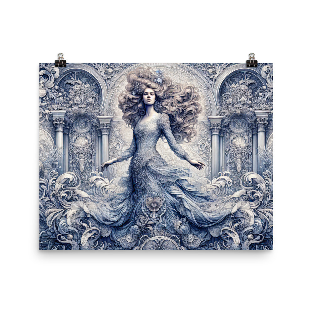 Blue Desire Digital art on Photo paper poster