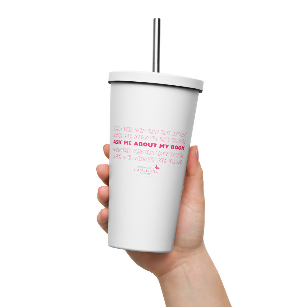 Ask Me About My Book Tumbler with Straw