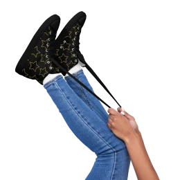 Golden Stars Ladies High Top Sneakers