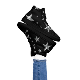 Silver Stars Ladie's High Top Sneakers