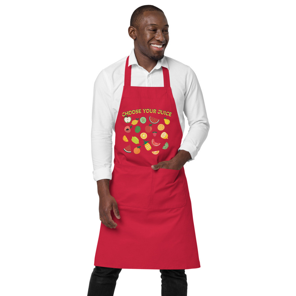 Organic cotton apron Choose Your Juice