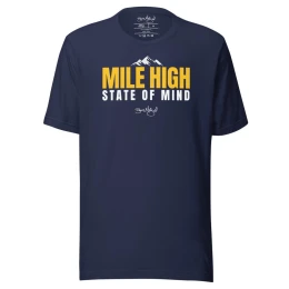 BM - MILE HIGH STATE OF MIND TEE — Navy/Yellow