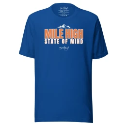 BM - MILE HIGH STATE OF MIND TEE — Blue/Orange/White