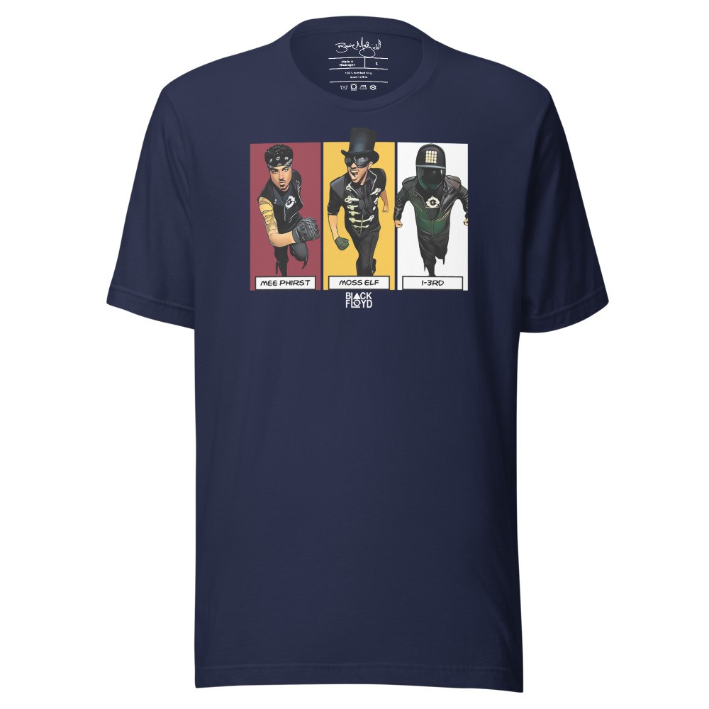 BLACK FLOYD TRIO TEE - Navy/Maroon/Yellow/White
