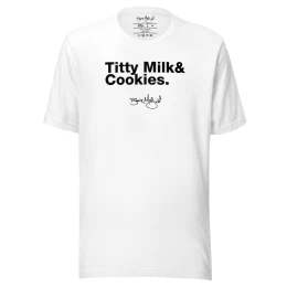 T-MILK & COOKIES TEE - White/Black