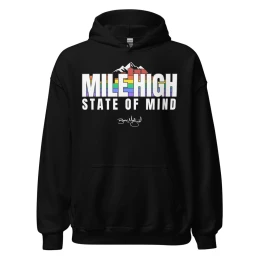 BM - MILE HIGH STATE OF MIND HOODIE - Black/White/Rainbow