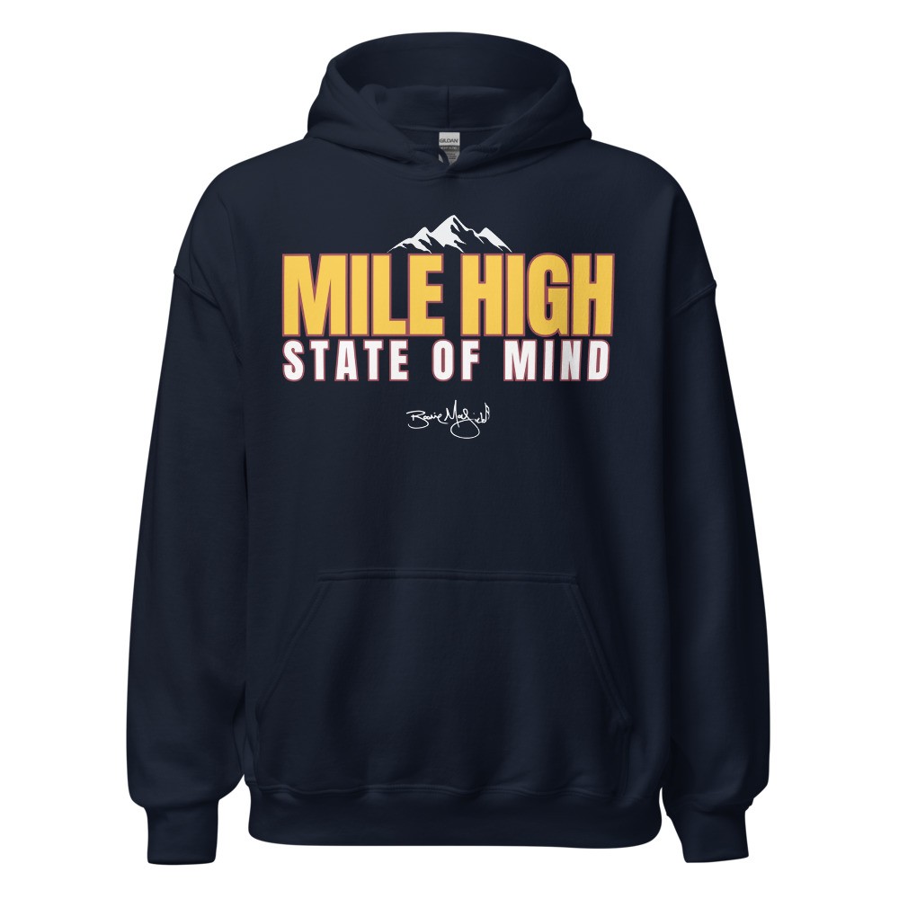 BM - MILE HIGH STATE OF MIND HOODIE - Navy/Yellow/White