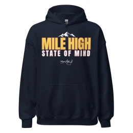 BM - MILE HIGH STATE OF MIND HOODIE - Navy/Yellow/White