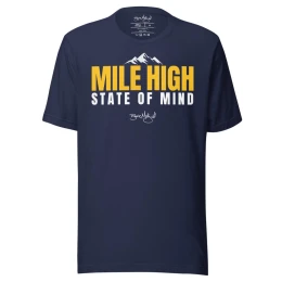 BM - MILE HIGH STATE OF MIND TEE — Navy/Yellow