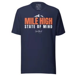 BM - MILE HIGH STATE OF MIND TEE — Navy/Orange