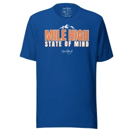 BM - MILE HIGH STATE OF MIND TEE — Blue/Orange/White