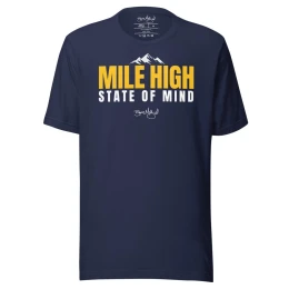 BM - MILE HIGH STATE OF MIND TEE — Navy/Yellow