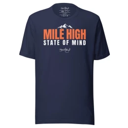 BM - MILE HIGH STATE OF MIND TEE — Navy/Orange