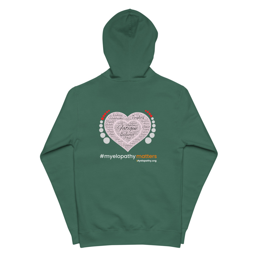 Myelopathy Heart Design by Esther Martin-Moore Unisex fleece zip up hoodie