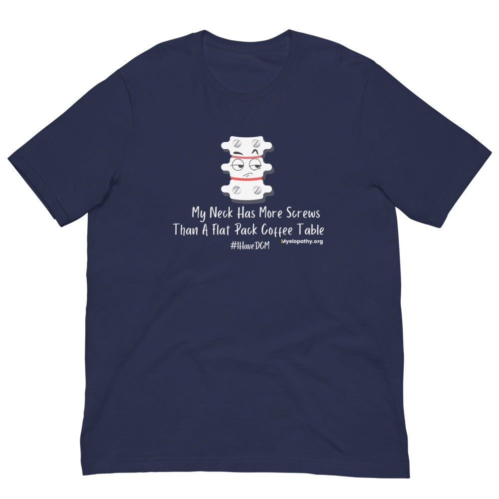 My neck has more screws Cathan Clark Design Unisex t-shirt