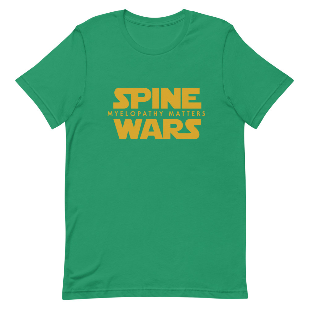Spine Wars Myelopathy Matters in gold Short-Sleeve Unisex T-Shirt