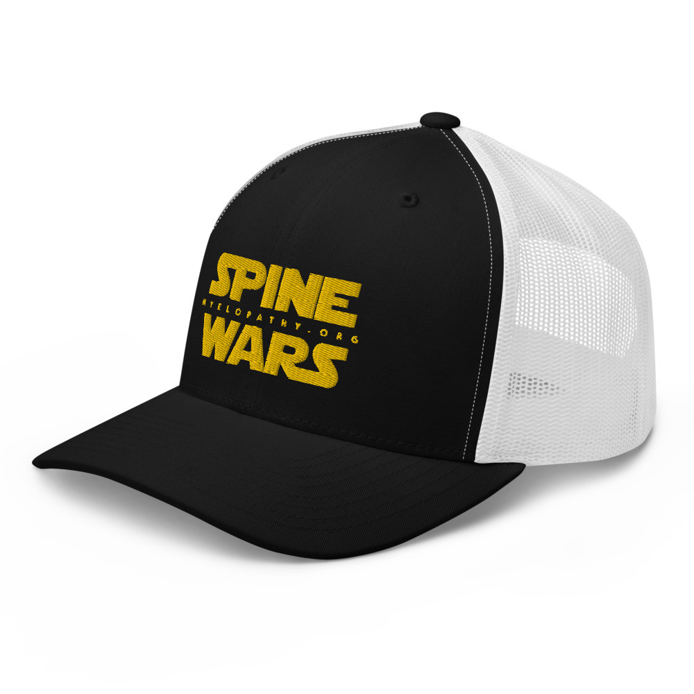 Spine Wars Myelopathy Matters in gold Trucker Cap