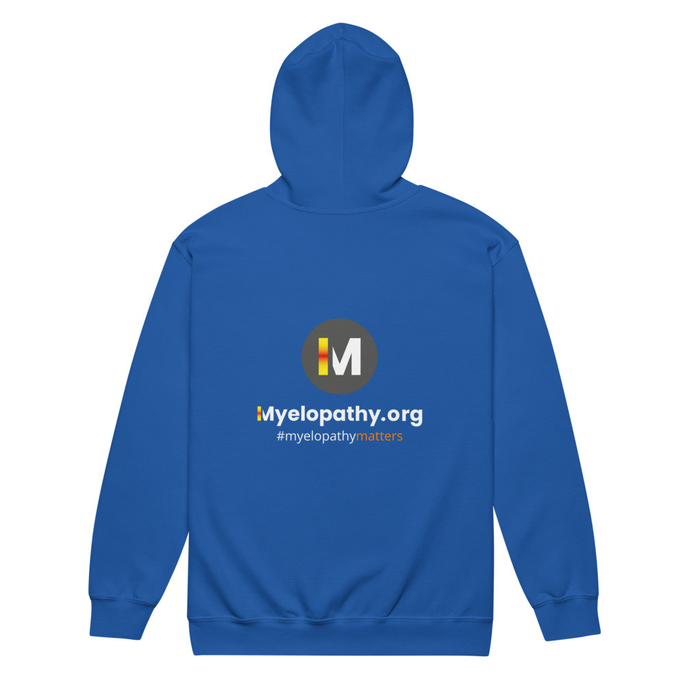 Myelopathy.org Front and Back Print Unisex heavy blend zip hoodie