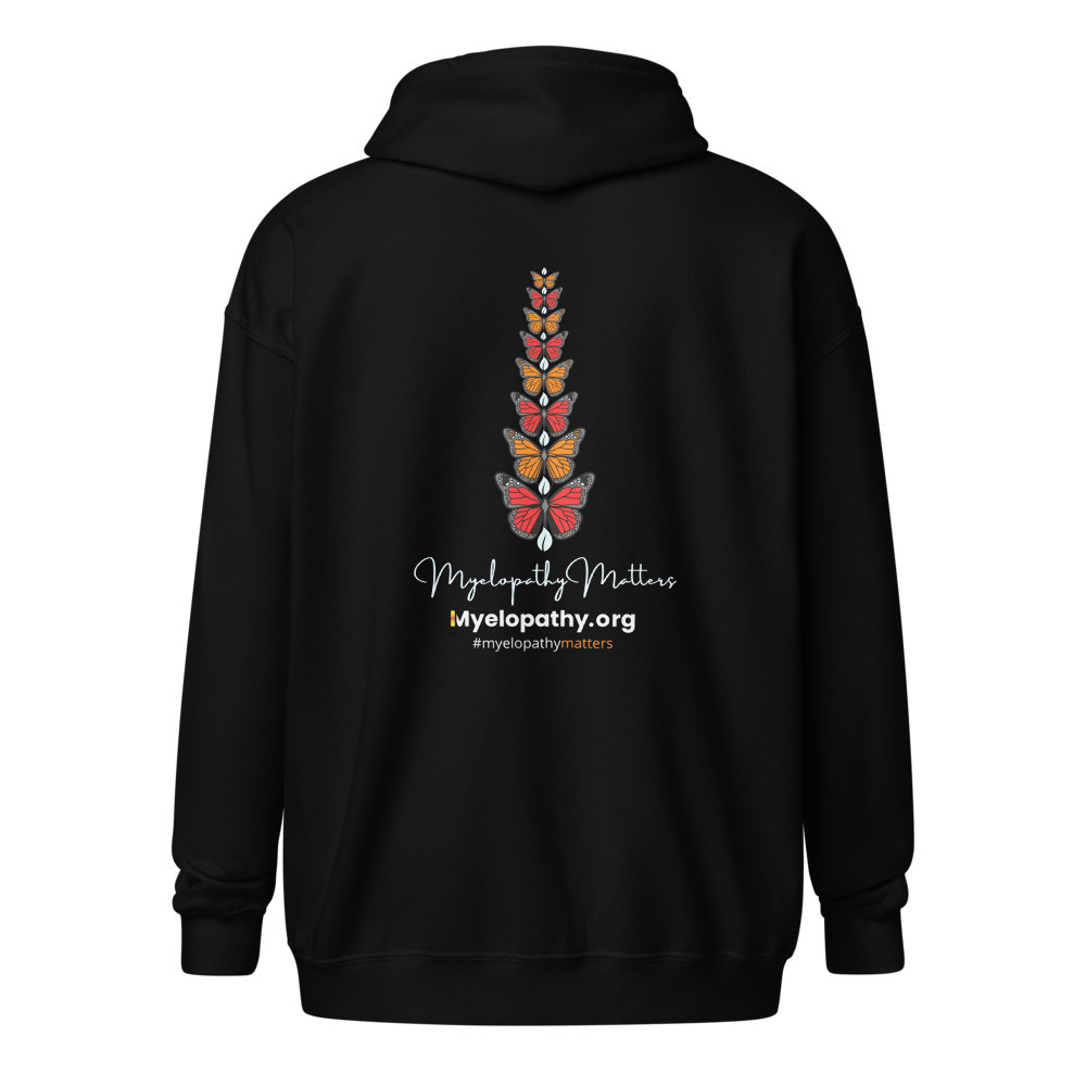 Butterflies Spine Myelopathy Matters Unisex Heavy Blend Zip Hoodie