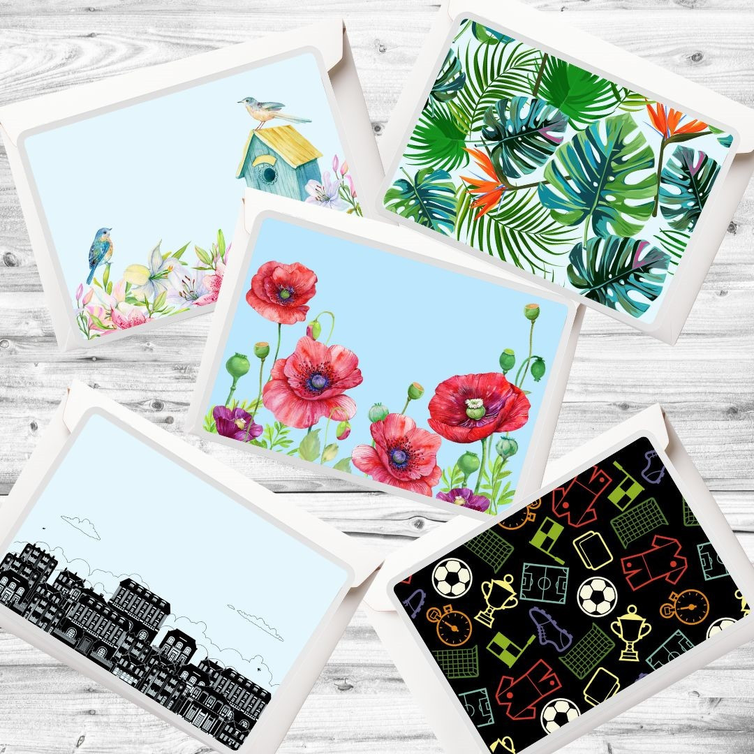 Greetings Card 10 Pack With 5 Designs - Set 4