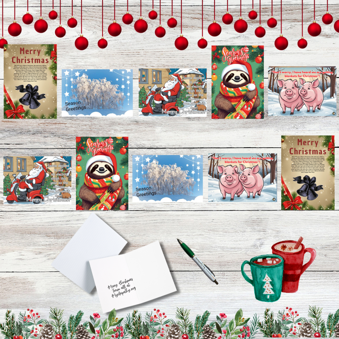 Christmas Card Pack Of 10 With 5 Different Designs - Set 2