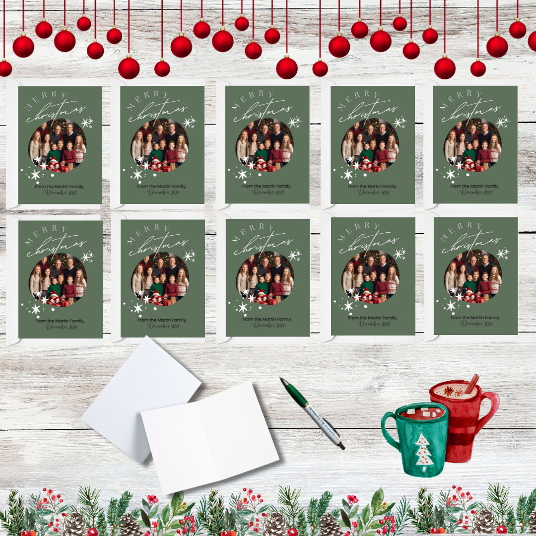 Personalised Photo Christmas Card Pack Of 10