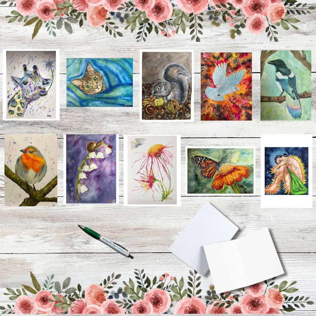 Fine Art Greetings Cards From Original Watercolour - 10 Pack - Set 1
