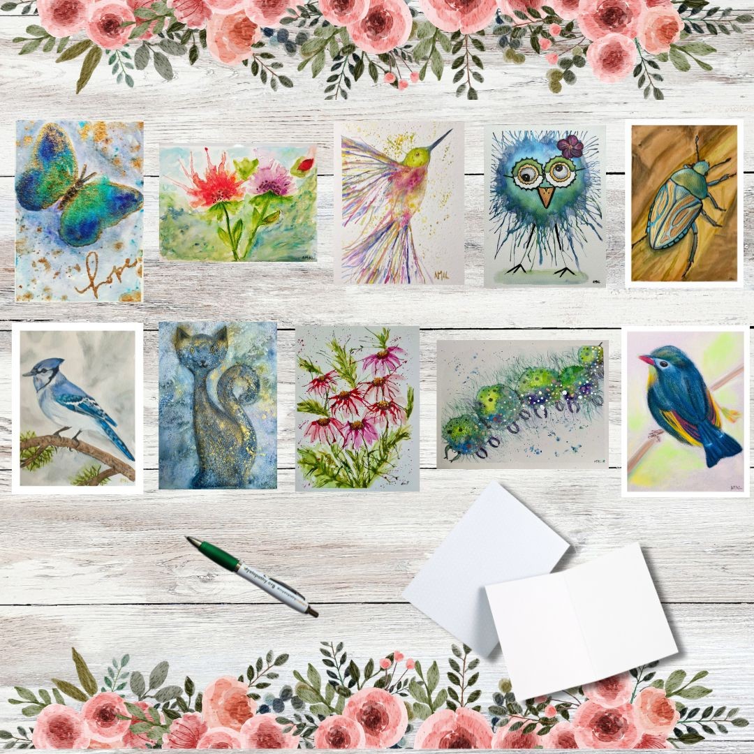 Fine Art Greetings Cards From Original Watercolour - 10 Pack - Set 2