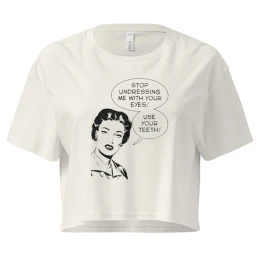 Use your teeth - woman crop 