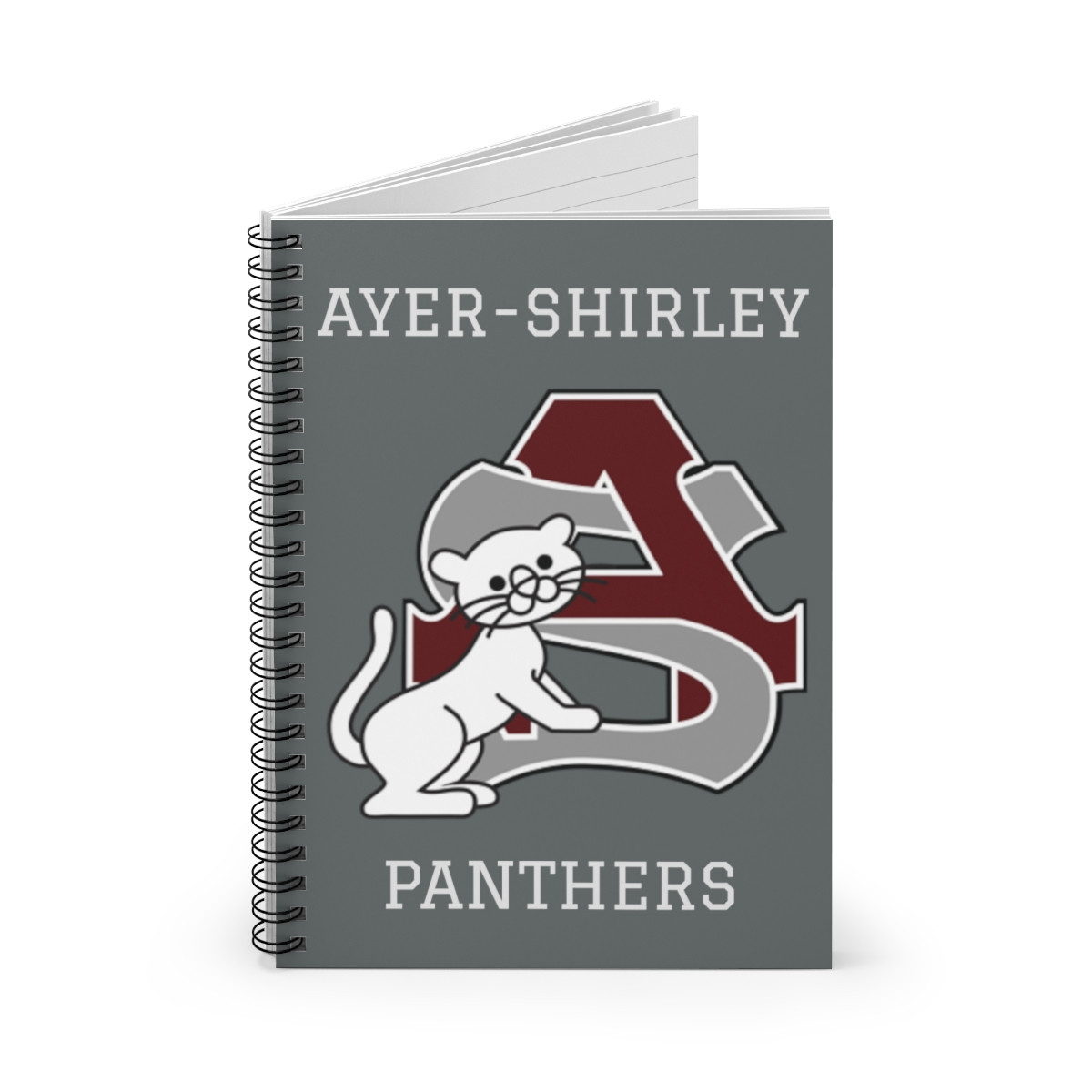 Ayer-Shirley little panthers spiral lined notebook Grey
