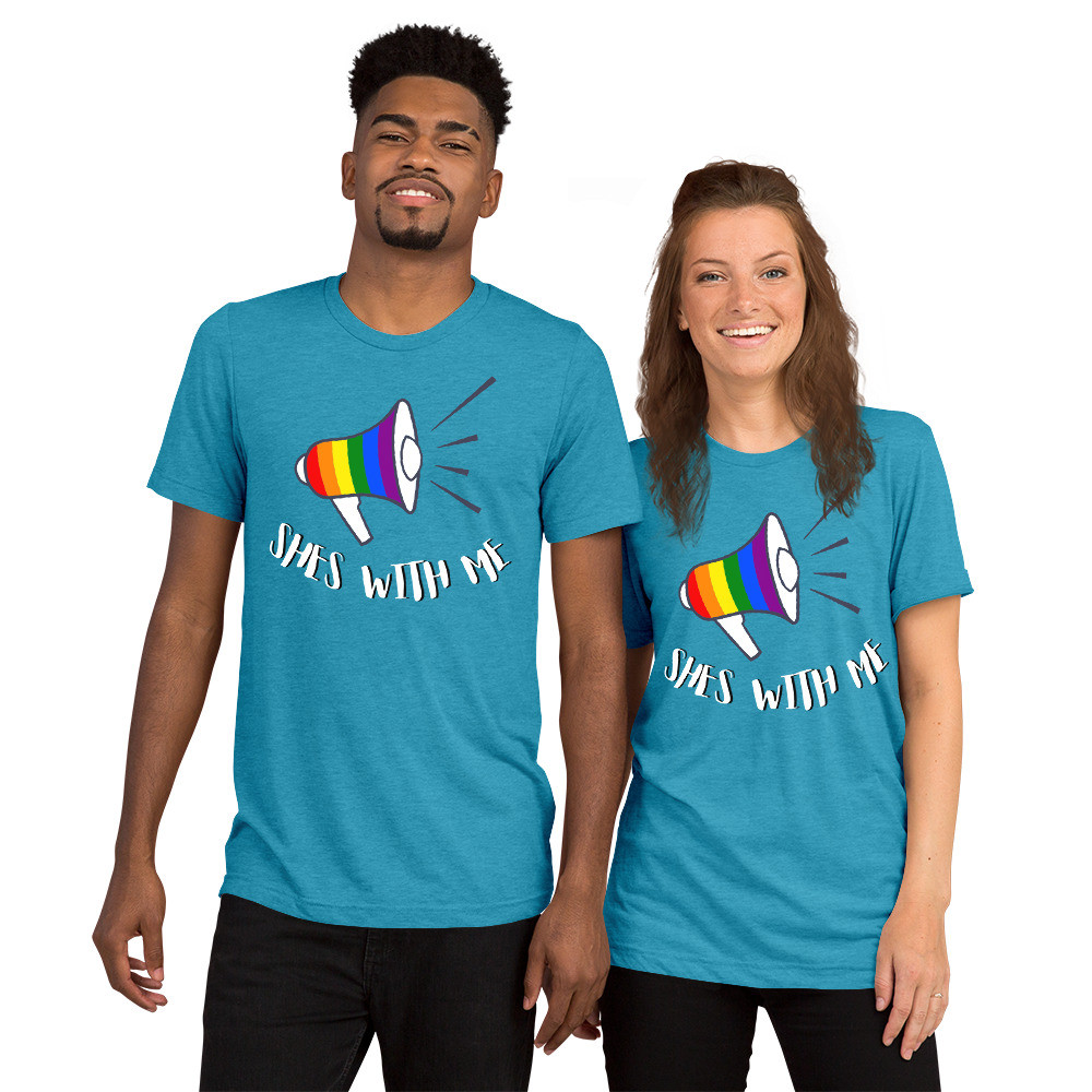 - SHE'S WITH ME - Unisex Tri-Blend T-Shirt