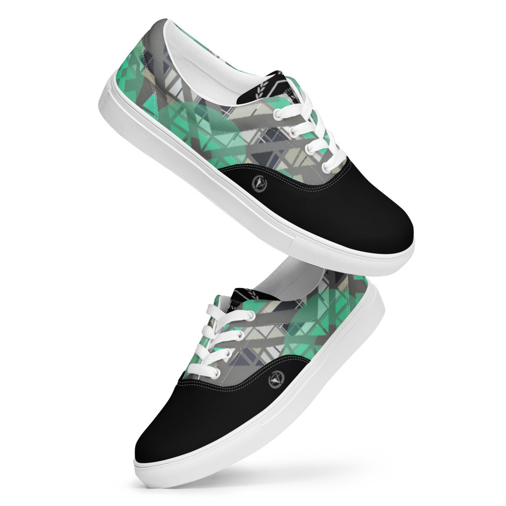 Men’s teal DYE lace-up canvas shoes