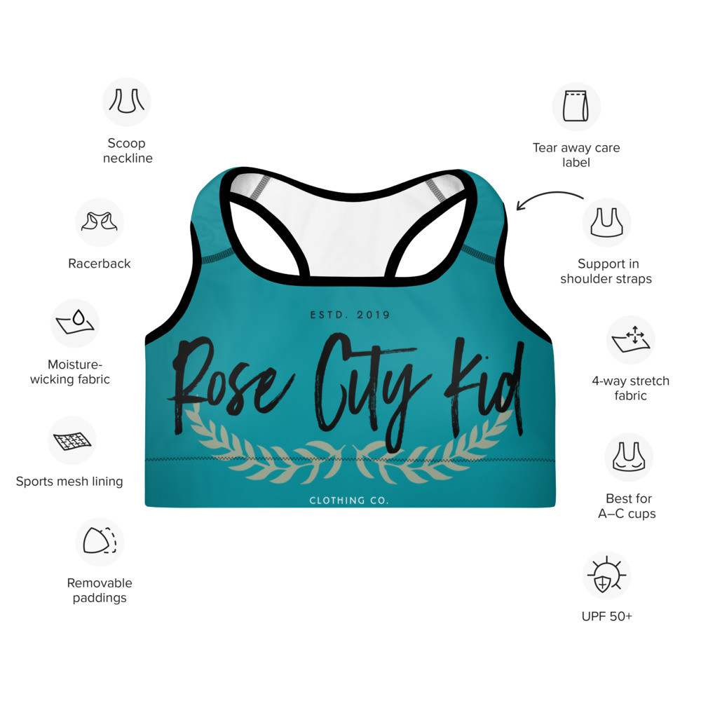 Aqua Padded Sports Bra