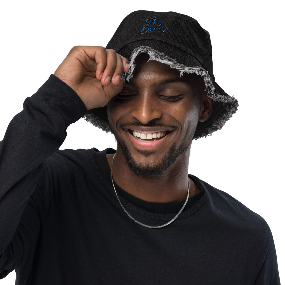 918Zone Clo. Distressed denim bucket hat