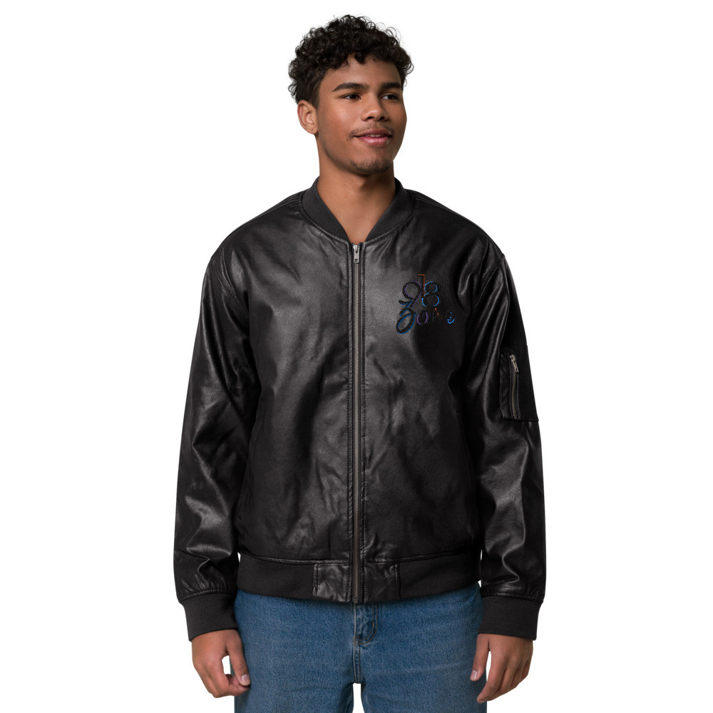 918Zone Clo. Tulsa Black Leather Bomber Jacket