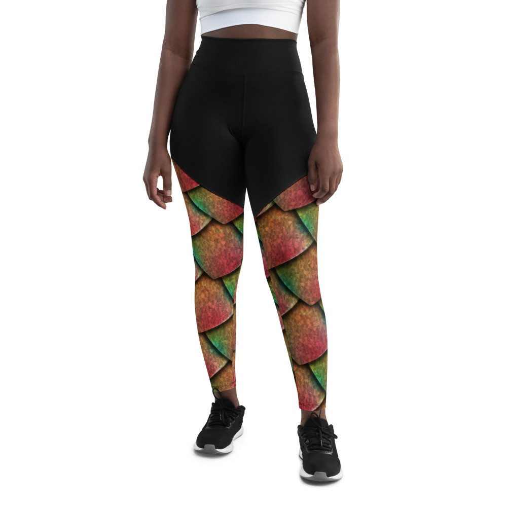 Fractal Serpent - Sports Leggings