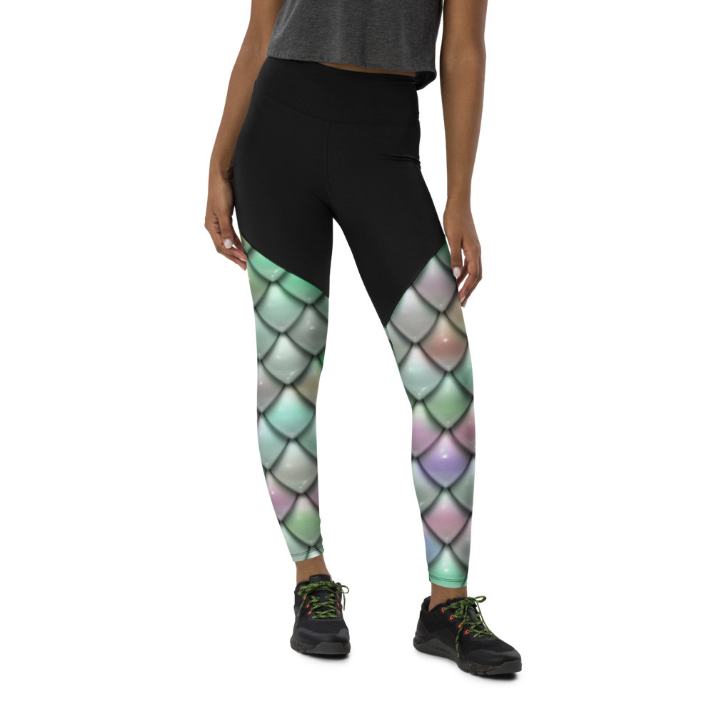 Mint Berry Dragon - Sports Leggings