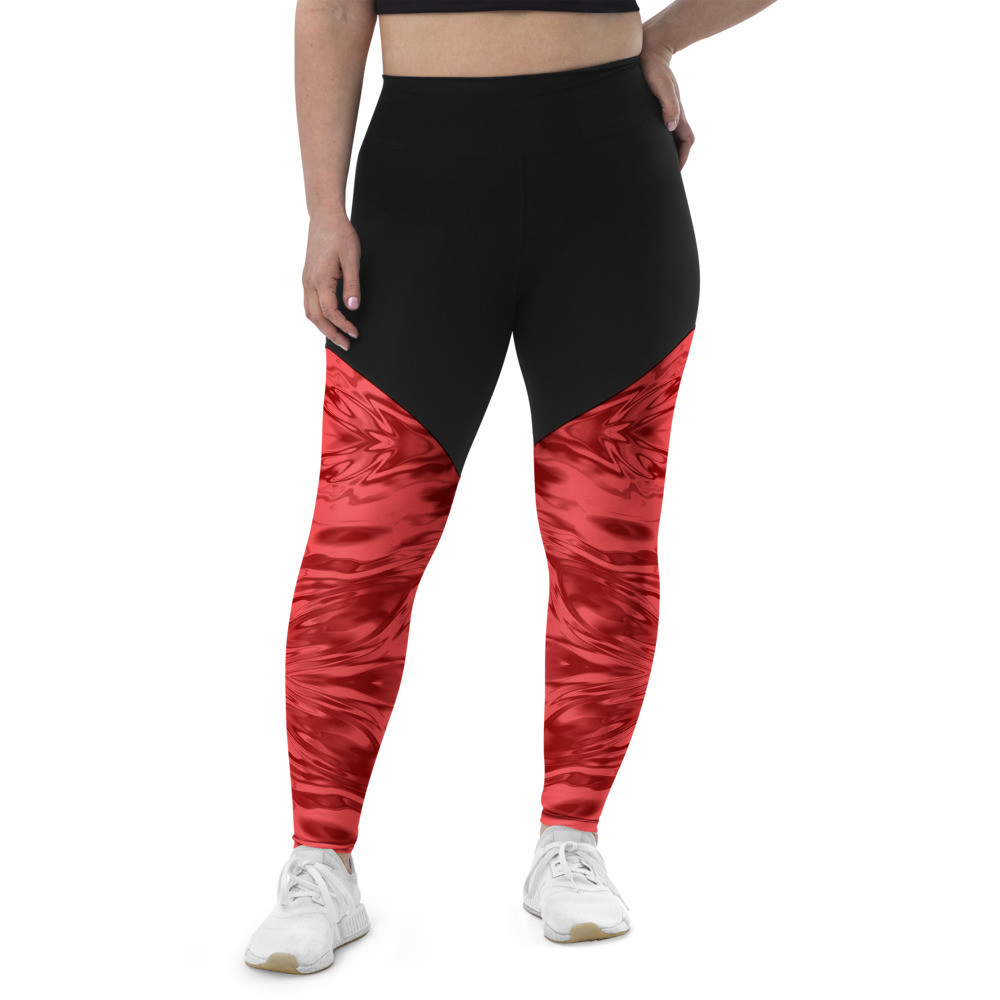 Red Silk Sea - Sports Leggings