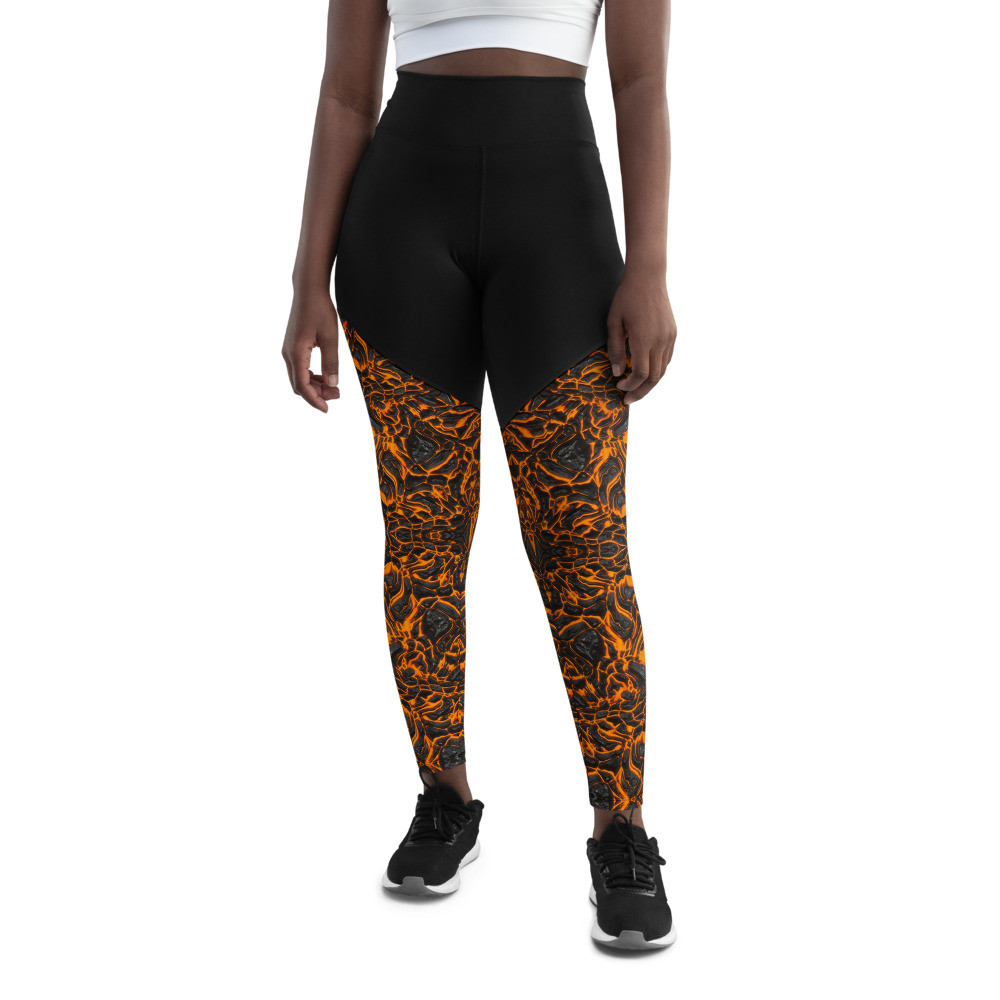 Hot Molten Magma - Sports Leggings