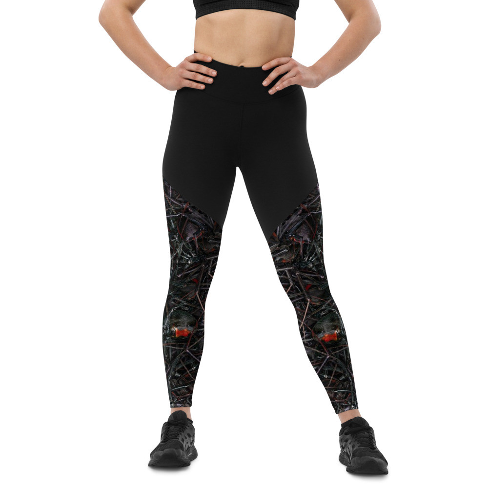 Black Widow Nest - Sports Leggings