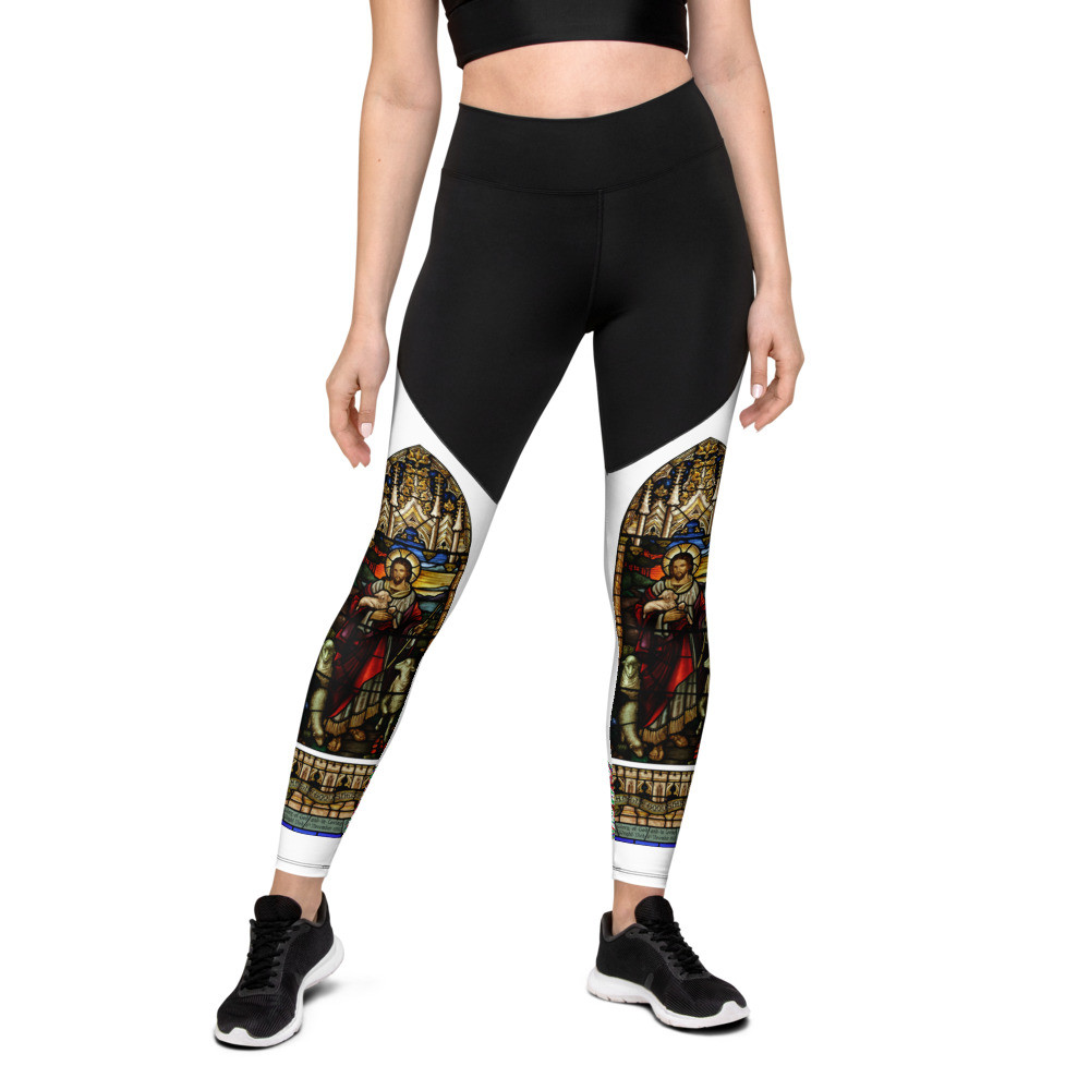 Good Shepard Stained Glass - Sports Leggings