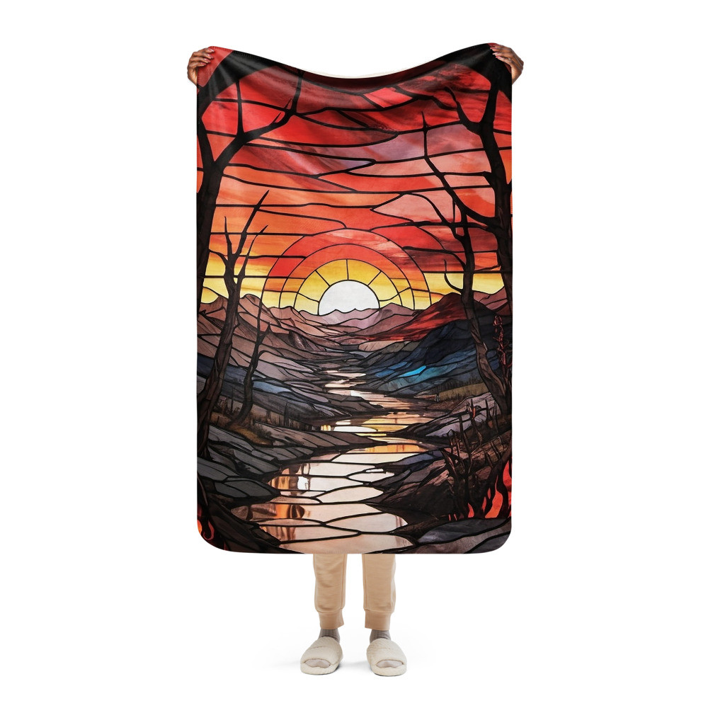 Stained Sunset - Sherpa blanket