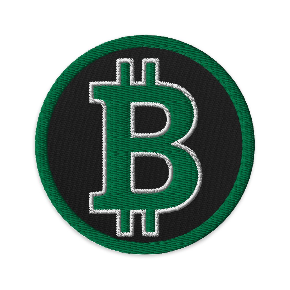 Green Bitcoin Embroidered Patch