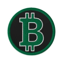 Green Bitcoin Embroidered Patch