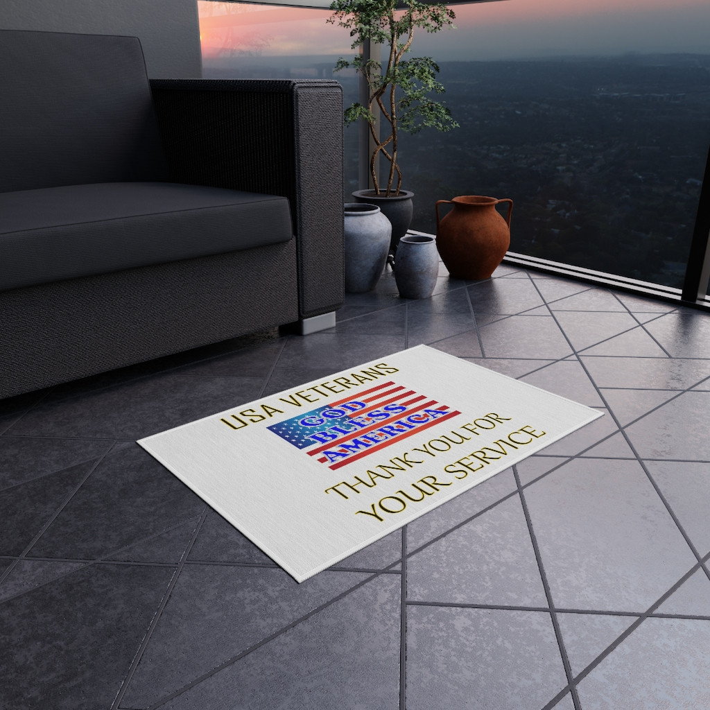 USA Veterans - Thank You for Your Service - Outdoor Rug