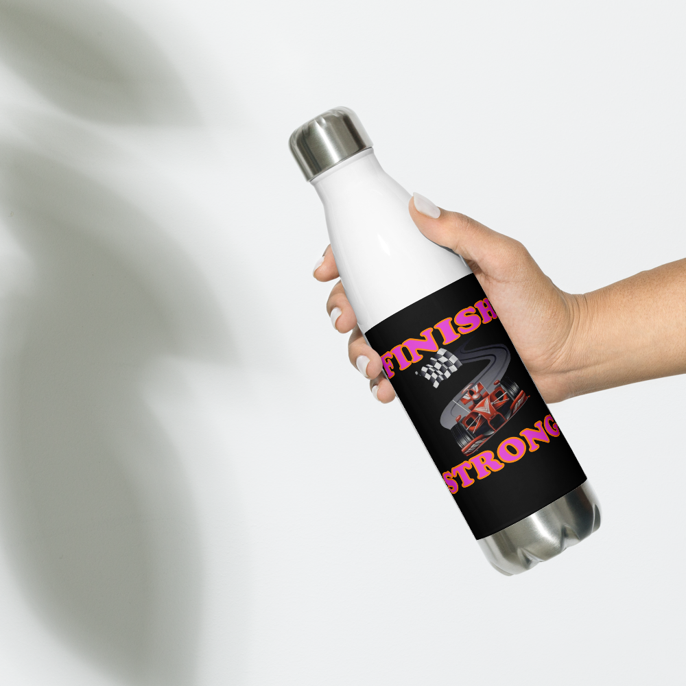 Finish Strong - Stainless Steel Water Bottle - For Her