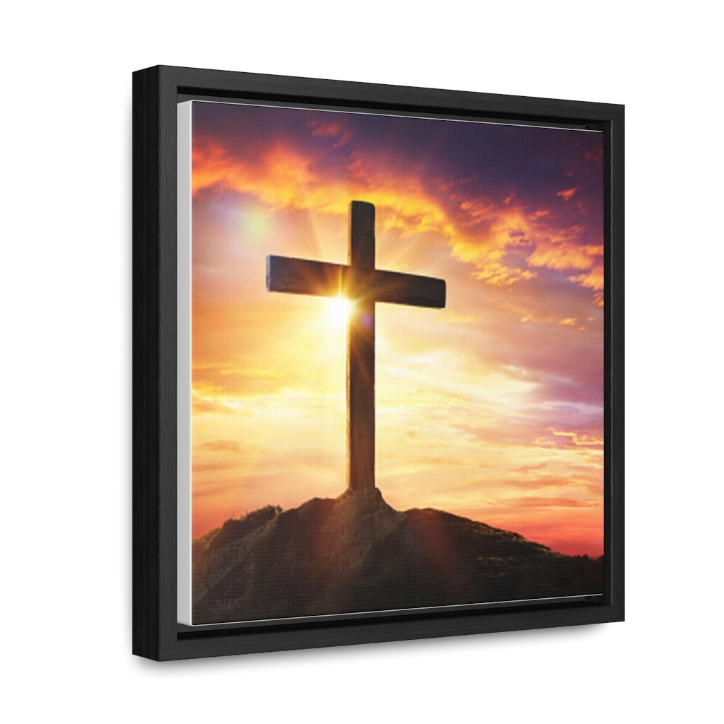Sunrise Cross - Square Frame Photo - Gallery Canvas Wraps